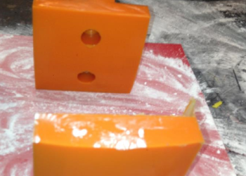 Internal Conductor Guide System Buffer Blocks Cast in 50 Shore D Polyurethane